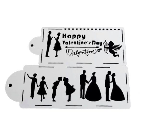 2 Pcs Valentines Day Stencils