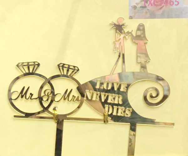 Acrylic Cake Topper – Mr & Mrs. Love Never Dies